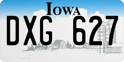 IA license plate DXG627