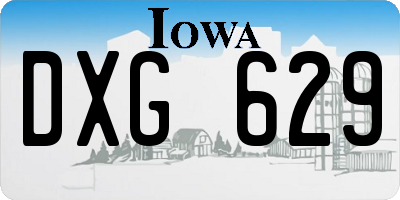 IA license plate DXG629