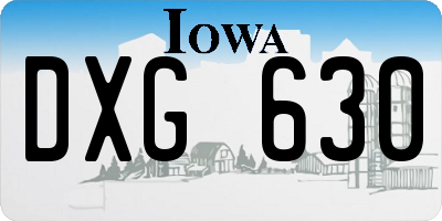 IA license plate DXG630