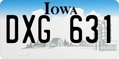 IA license plate DXG631