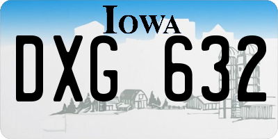 IA license plate DXG632