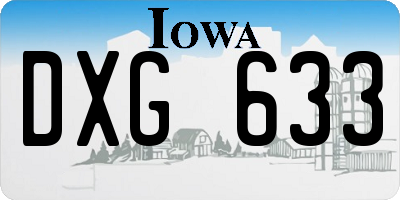 IA license plate DXG633