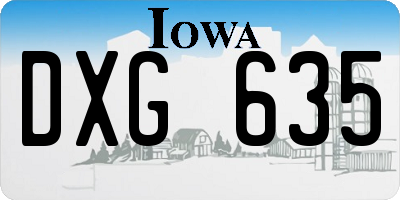 IA license plate DXG635