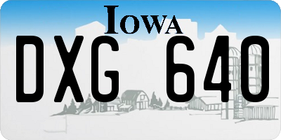 IA license plate DXG640
