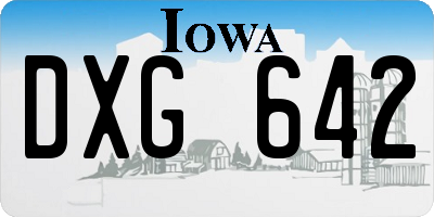 IA license plate DXG642