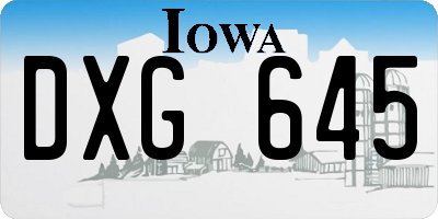 IA license plate DXG645
