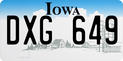 IA license plate DXG649