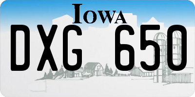 IA license plate DXG650
