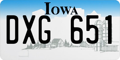 IA license plate DXG651