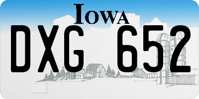 IA license plate DXG652