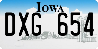 IA license plate DXG654
