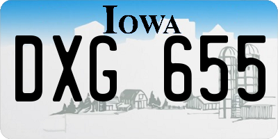IA license plate DXG655