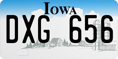IA license plate DXG656