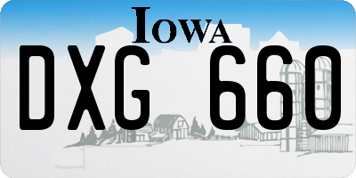 IA license plate DXG660