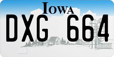 IA license plate DXG664