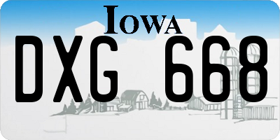 IA license plate DXG668