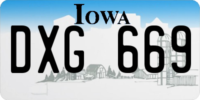 IA license plate DXG669