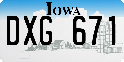 IA license plate DXG671