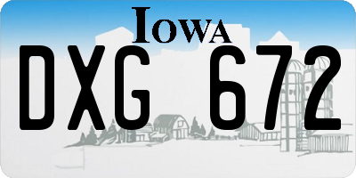 IA license plate DXG672