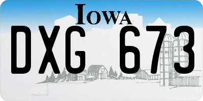 IA license plate DXG673