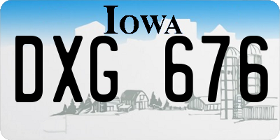 IA license plate DXG676