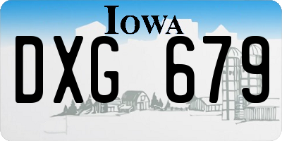 IA license plate DXG679