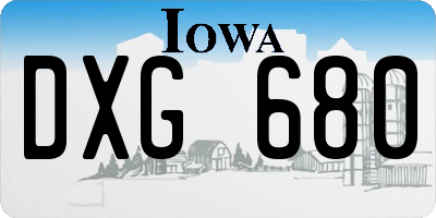 IA license plate DXG680