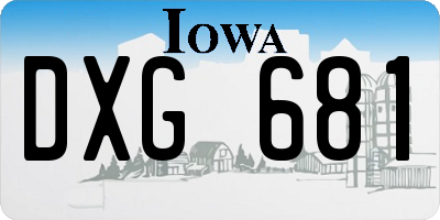 IA license plate DXG681