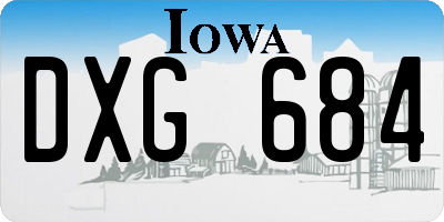 IA license plate DXG684