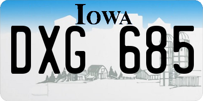 IA license plate DXG685