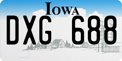 IA license plate DXG688