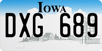 IA license plate DXG689