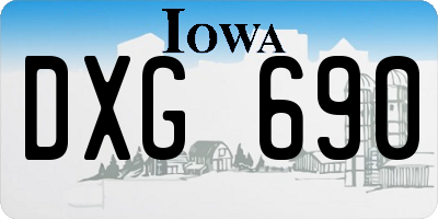 IA license plate DXG690