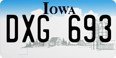 IA license plate DXG693