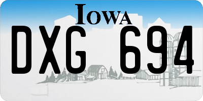 IA license plate DXG694