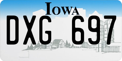 IA license plate DXG697