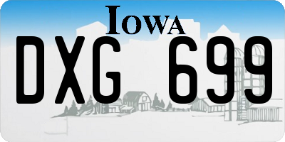 IA license plate DXG699