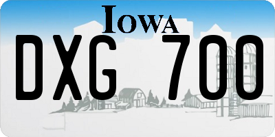IA license plate DXG700