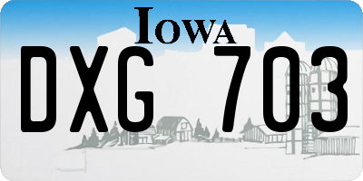 IA license plate DXG703