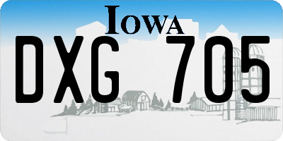 IA license plate DXG705