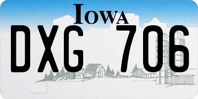 IA license plate DXG706