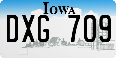 IA license plate DXG709