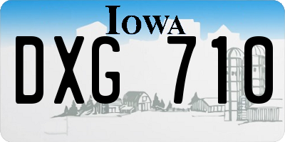 IA license plate DXG710