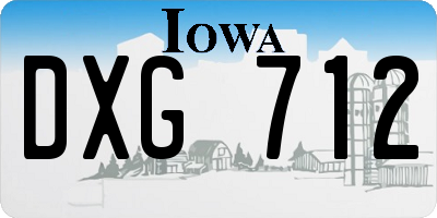 IA license plate DXG712