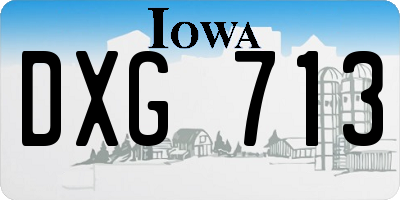 IA license plate DXG713