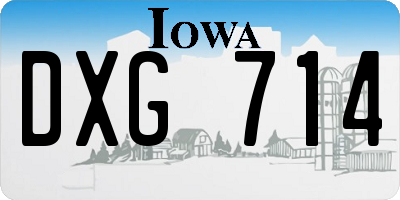 IA license plate DXG714