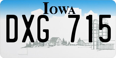 IA license plate DXG715