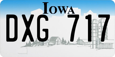 IA license plate DXG717