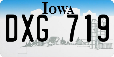 IA license plate DXG719