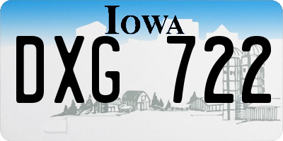 IA license plate DXG722